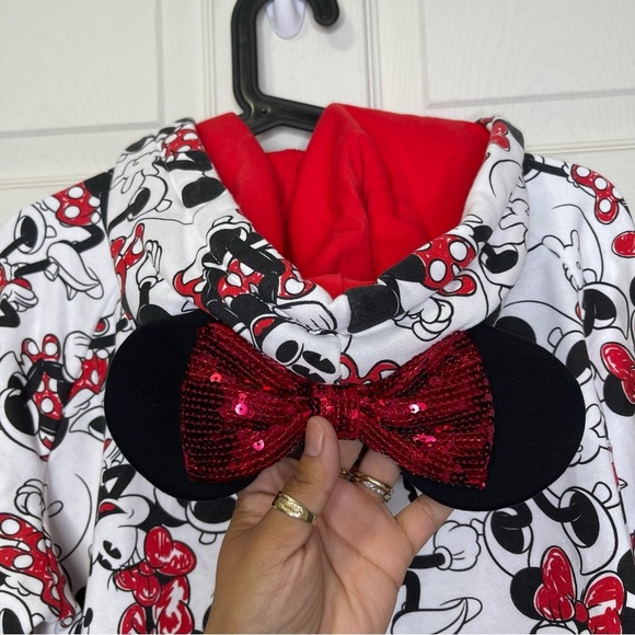 Disney Minnie Mouse Zip up Hoodie with Padded Mouse Ears - Women's Sz XL - Picture 14 of 14